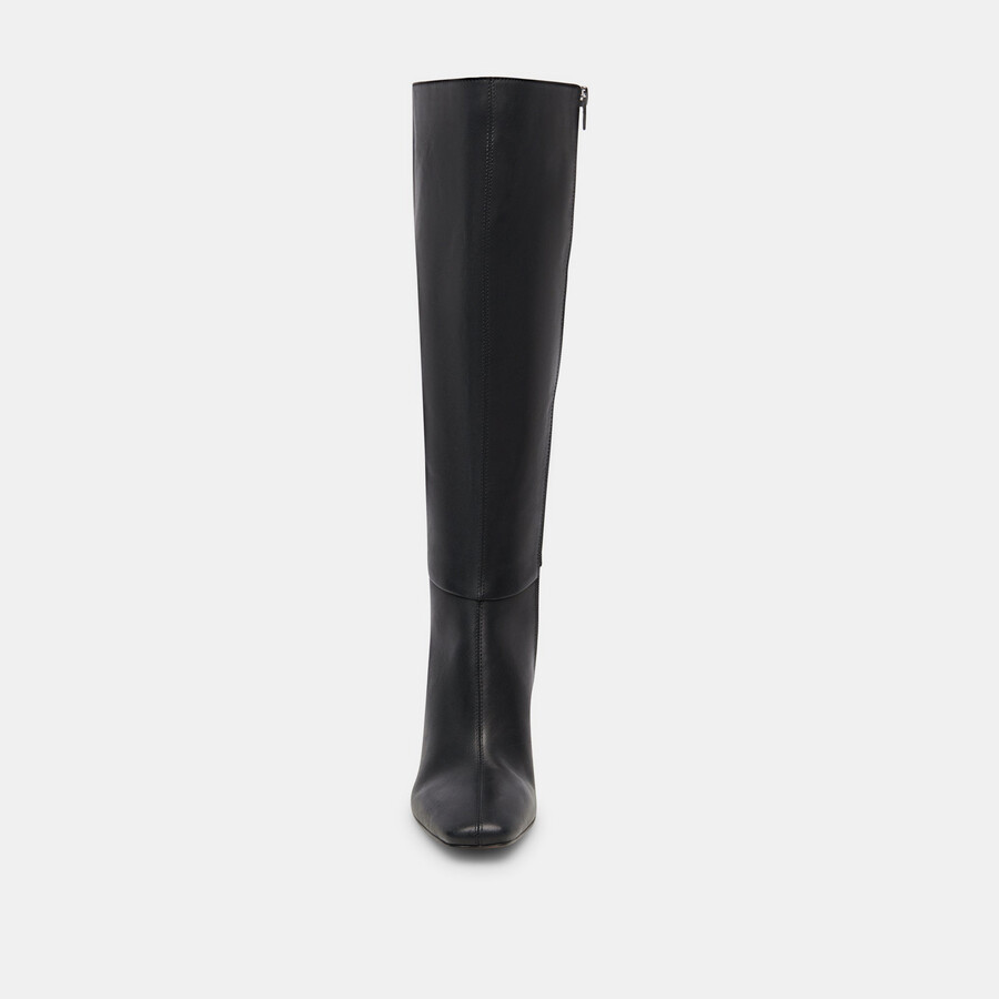 gyra stiefel mit weitem schaft schwarzes leder
