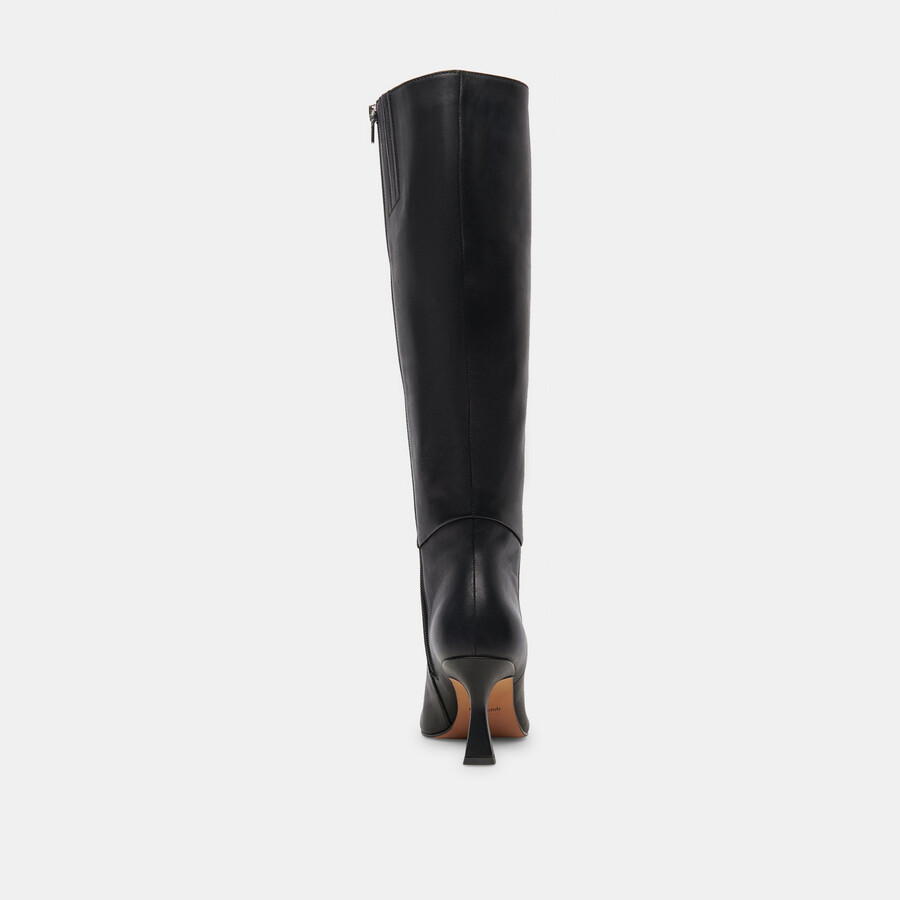 gyra stiefel mit weitem schaft schwarzes leder