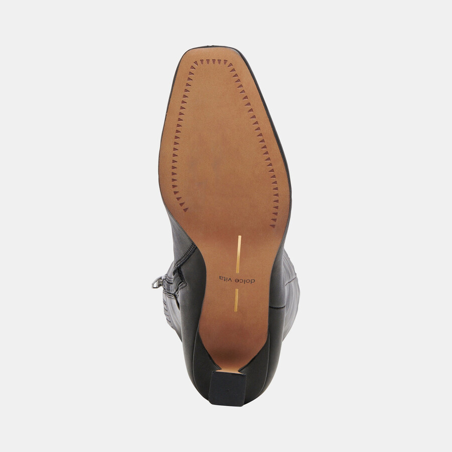 gyra stiefel mit weitem schaft schwarzes leder