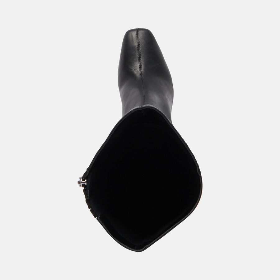 gyra stiefel mit weitem schaft schwarzes leder
