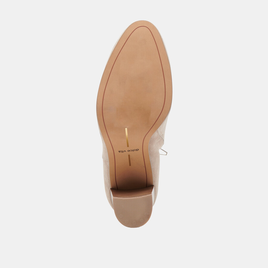 suzy stiefeletten aus taupefarbenem wildleder