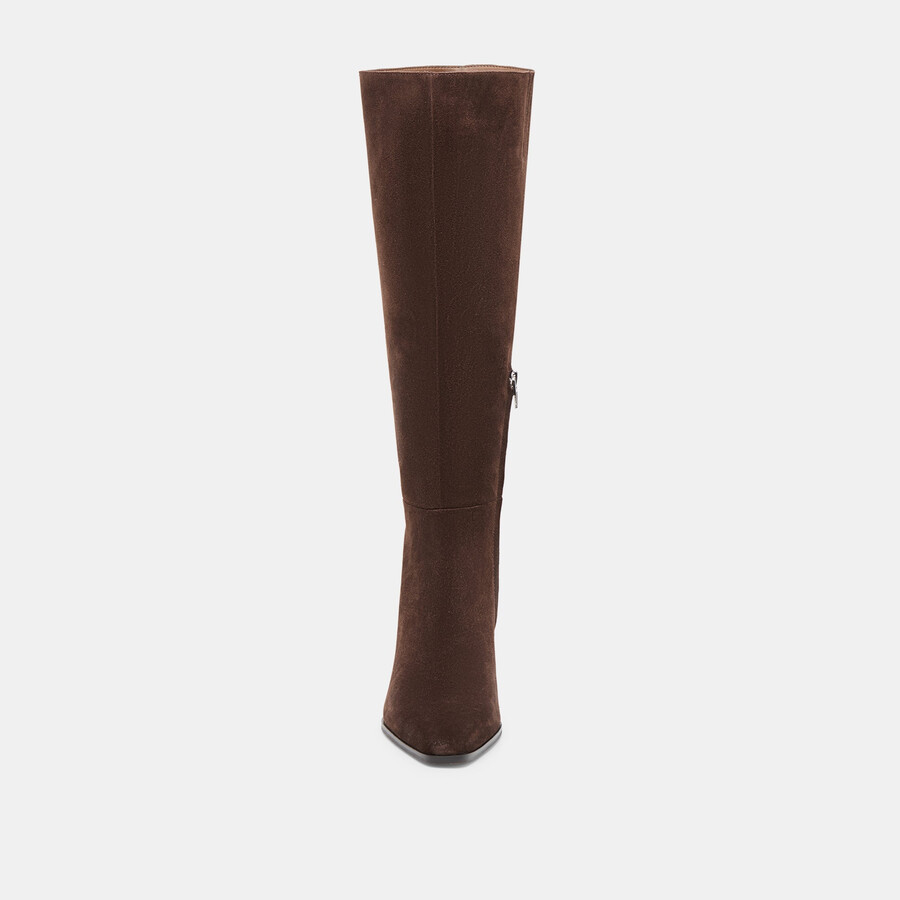 emmi stiefel mit weitem schaft dunkelbraunes wildleder