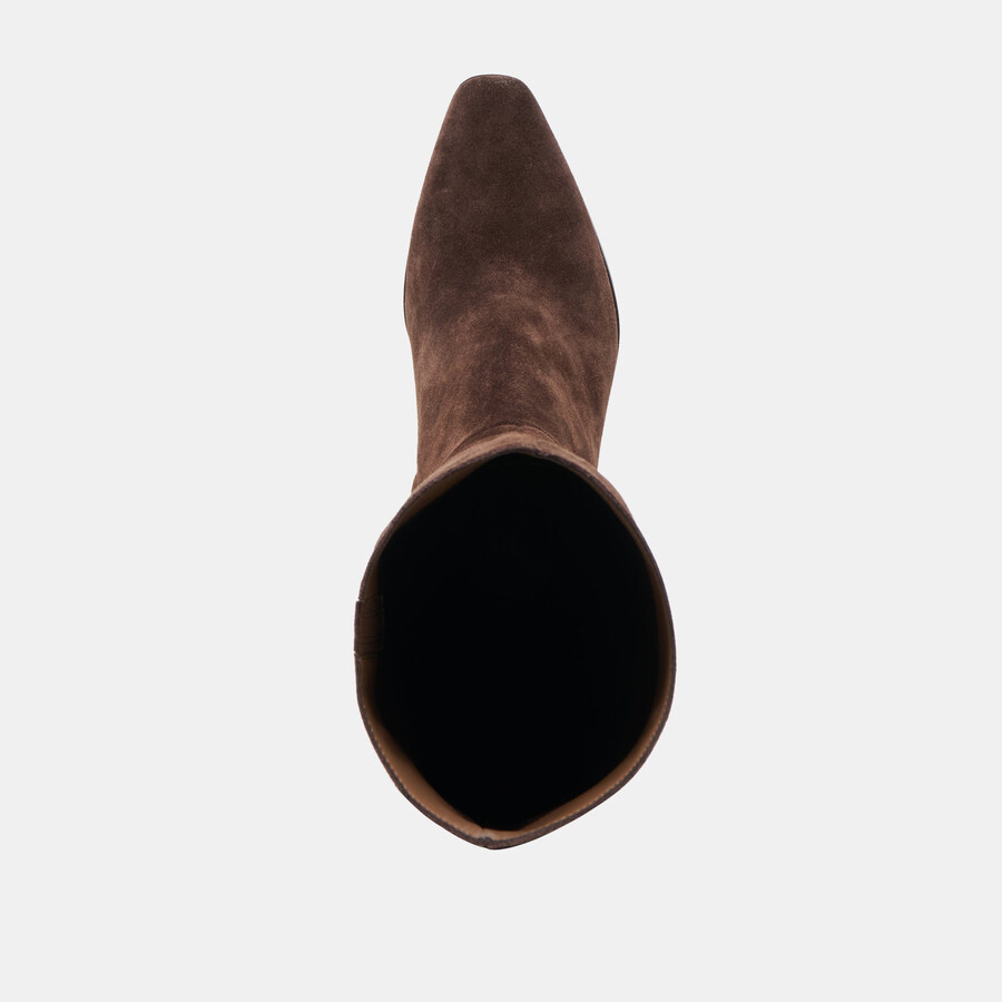 emmi stiefel mit weitem schaft dunkelbraunes wildleder