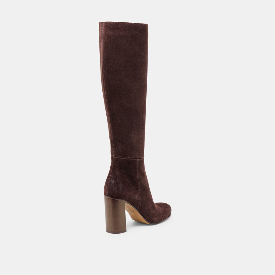 hudsin stiefel mit weitem schaft mahagoni-wildleder