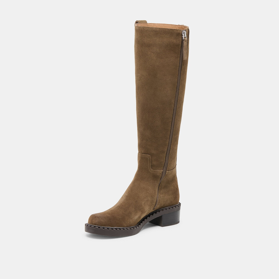 glory h2o stiefel mit weitem schaft olivgrünes wildleder