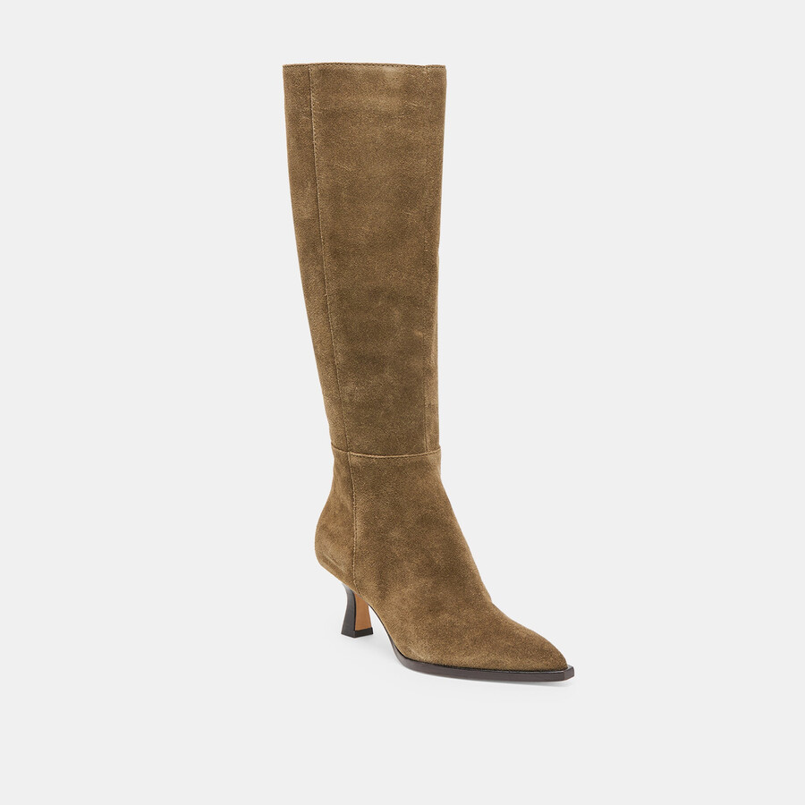 auggie boots olive suede