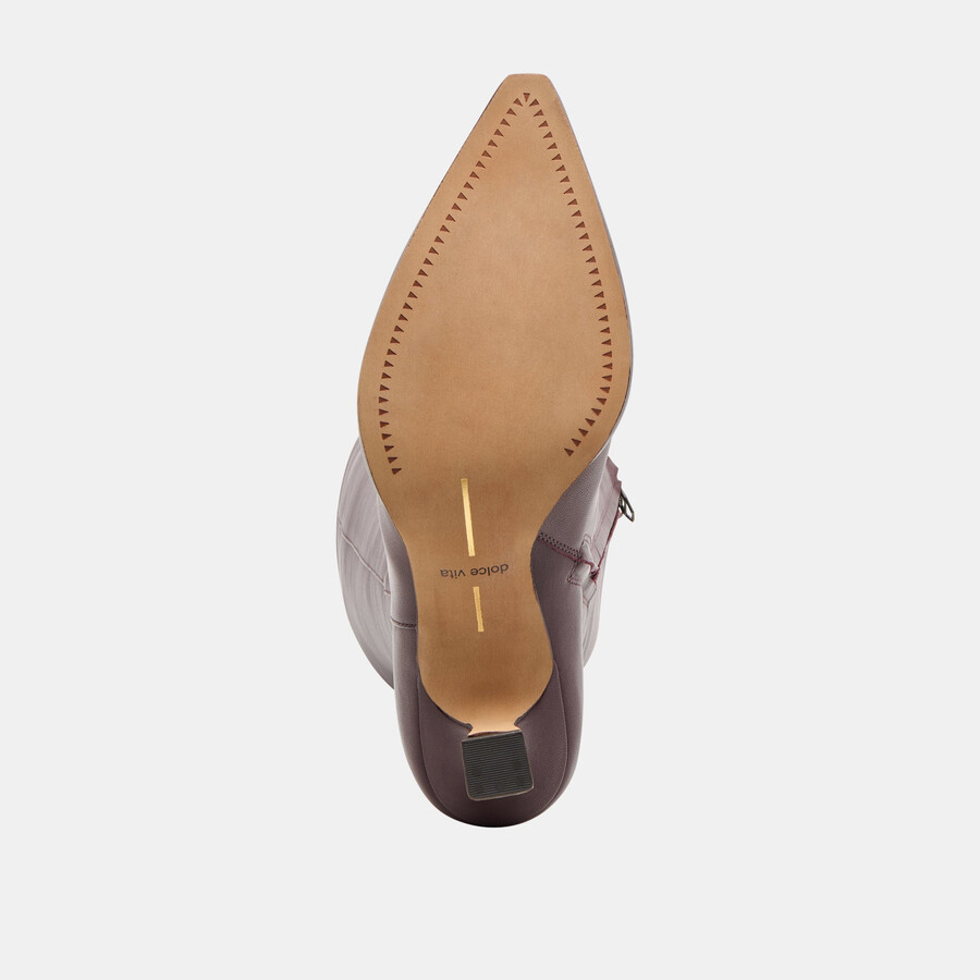 auggie stiefel mit weitem schaft weinrotes leder