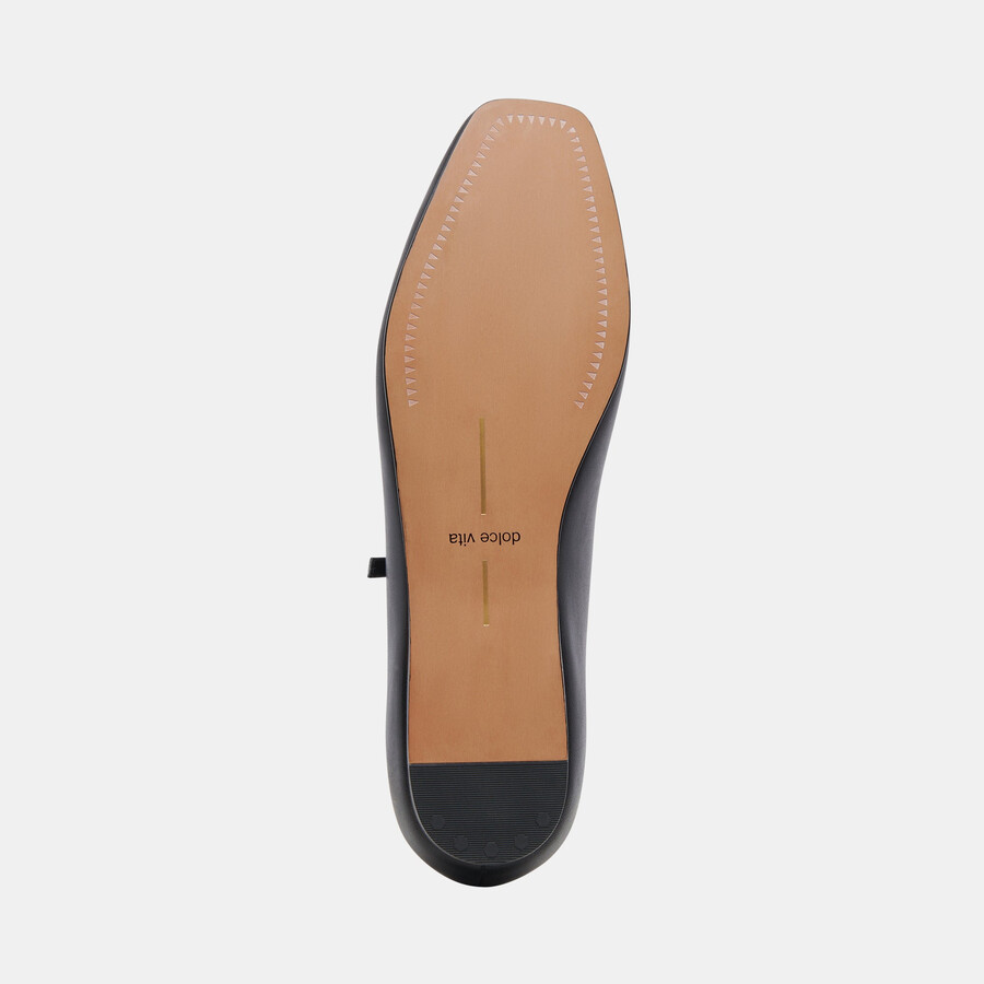 reyes weite ballerinas aus schwarzem leder