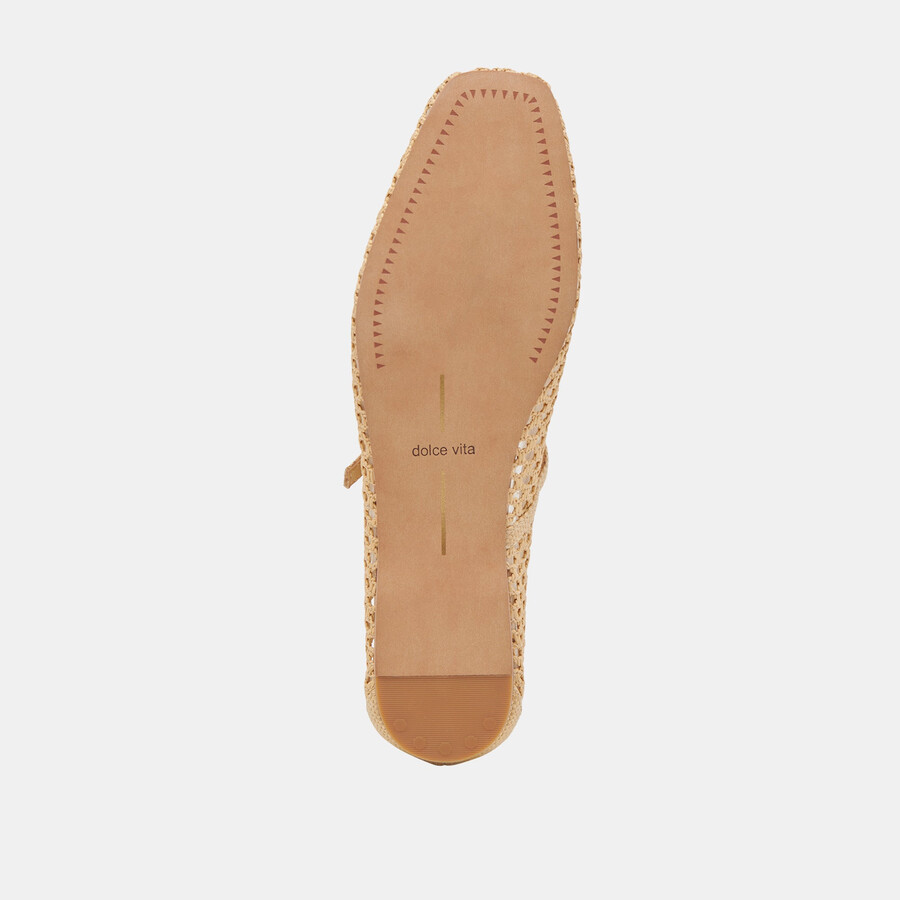 reyes weite ballerinas hell natur gewebtes raffia