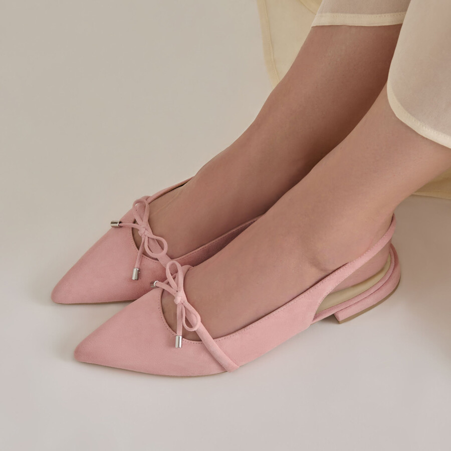 payge flats aus zartrosa wildleder