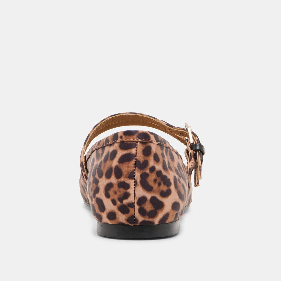 gibsen ballerinas aus dunkelbraunem leoparden-satin