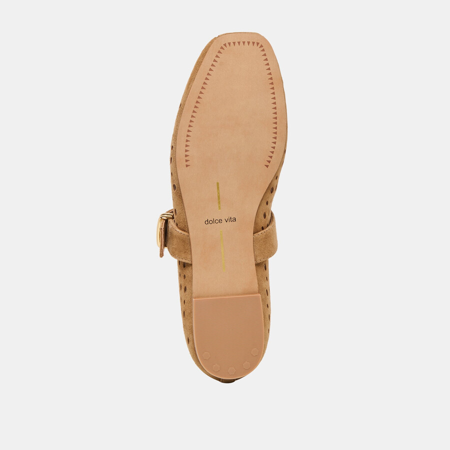 mikel ballerinas hellbraun perforiertes wildleder