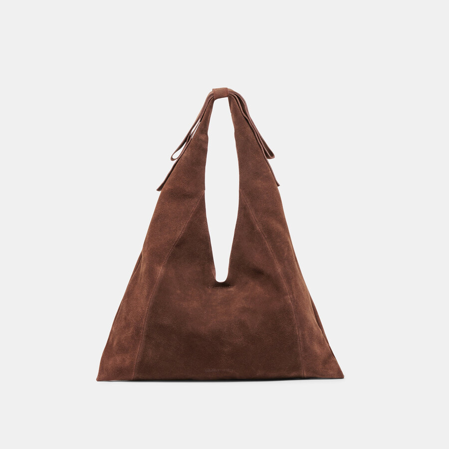 marie tote schokoladenbraunes wildleder
