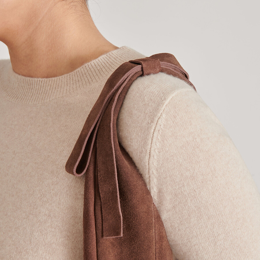 marie tote schokoladenbraunes wildleder