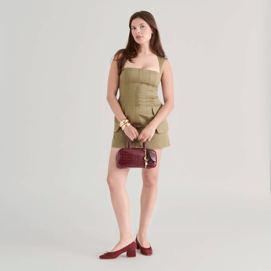 flyn handtasche burgund croco stella
