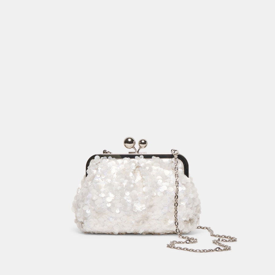 kendall clutch weiß pailletten