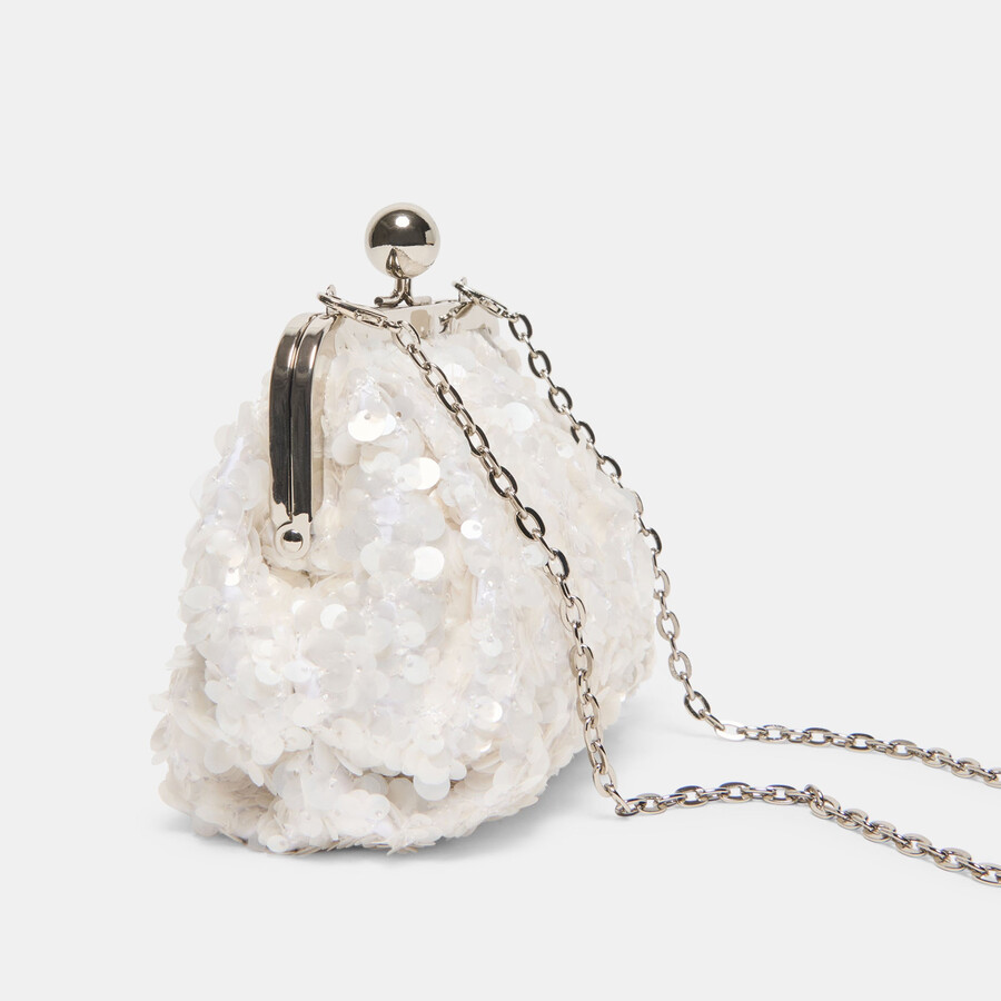 kendall clutch weiß pailletten