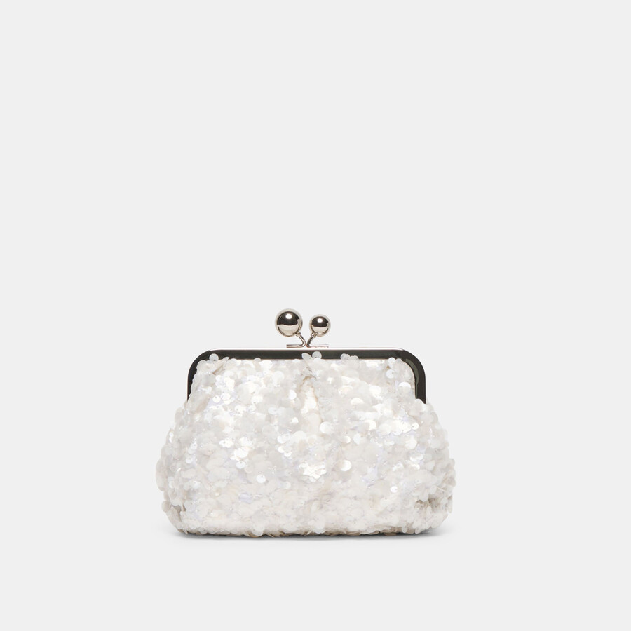 kendall clutch weiß pailletten