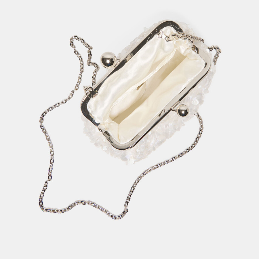 kendall clutch weiß pailletten