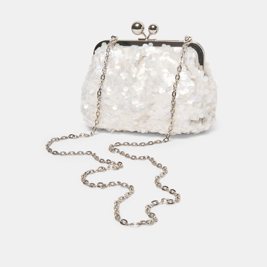 kendall clutch weiß pailletten