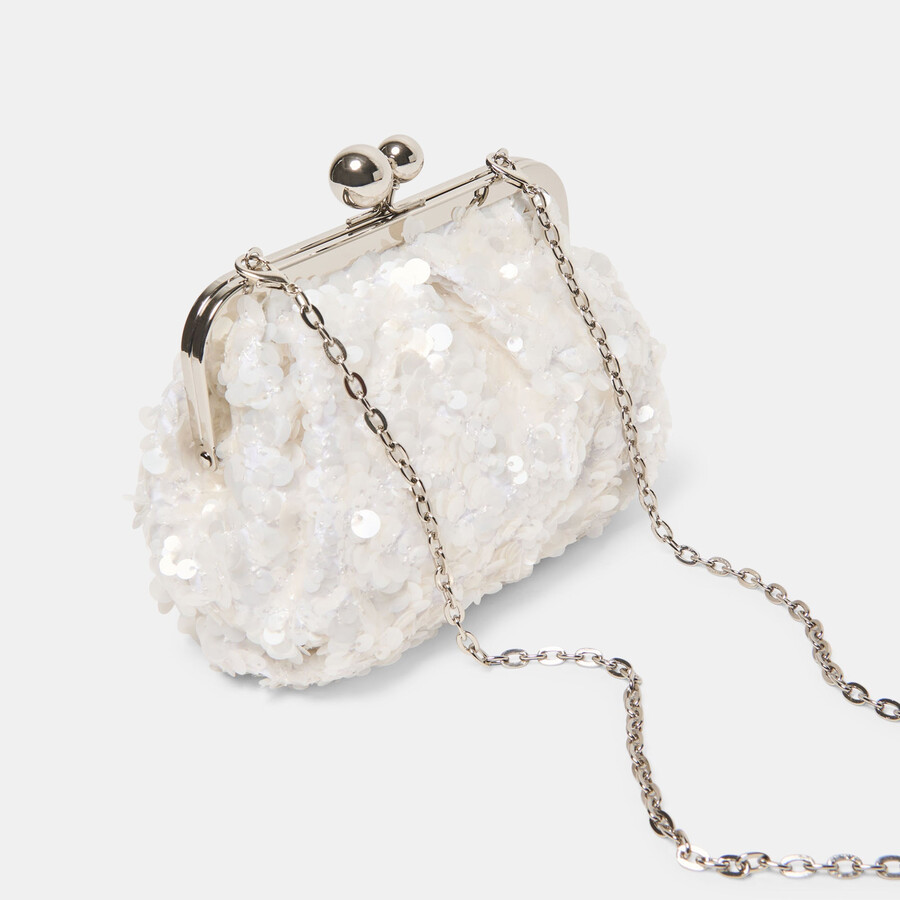 kendall clutch weiß pailletten