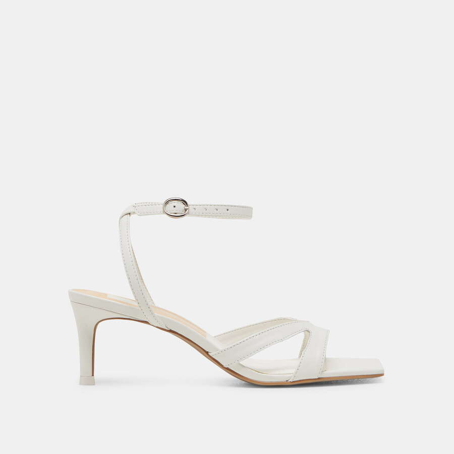 becki heels aus echtem weißen leder