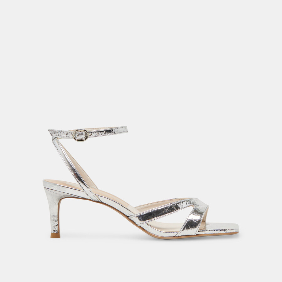 becki heels silbernes leder im used-look