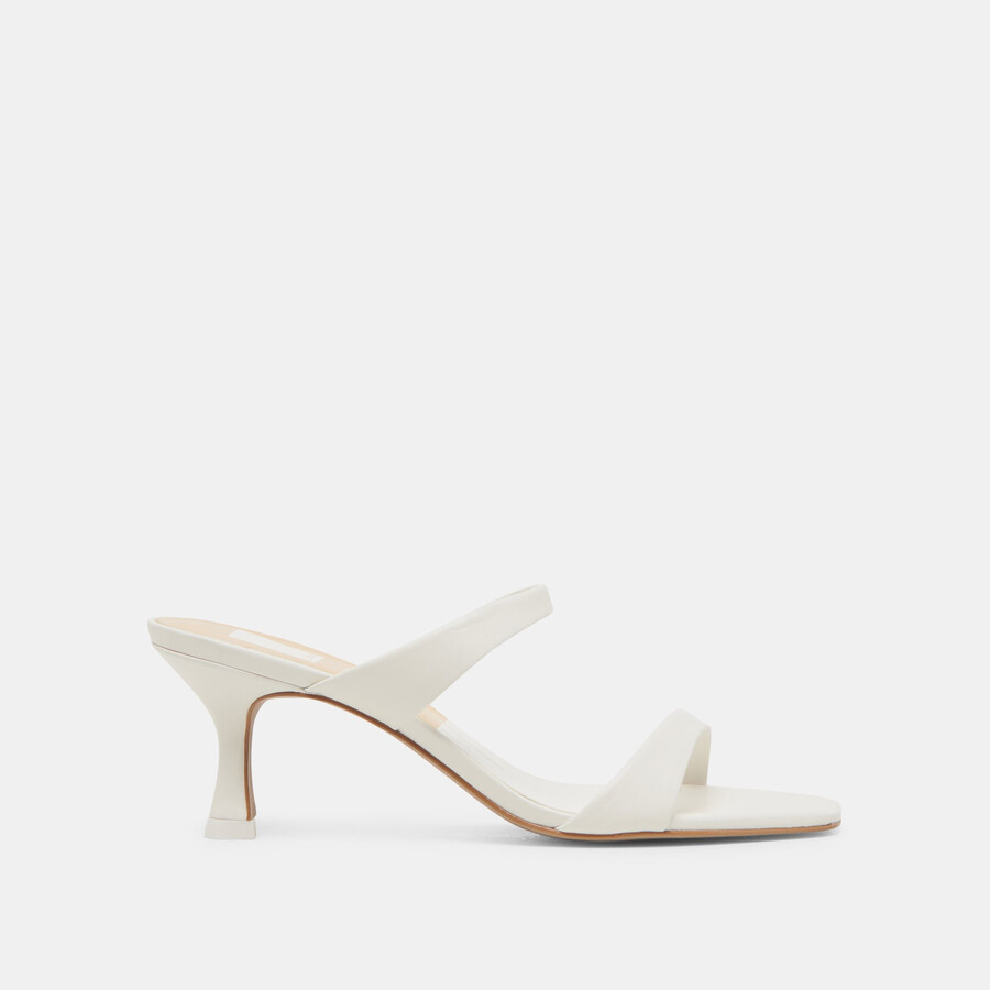 genora wide heels weißes leder