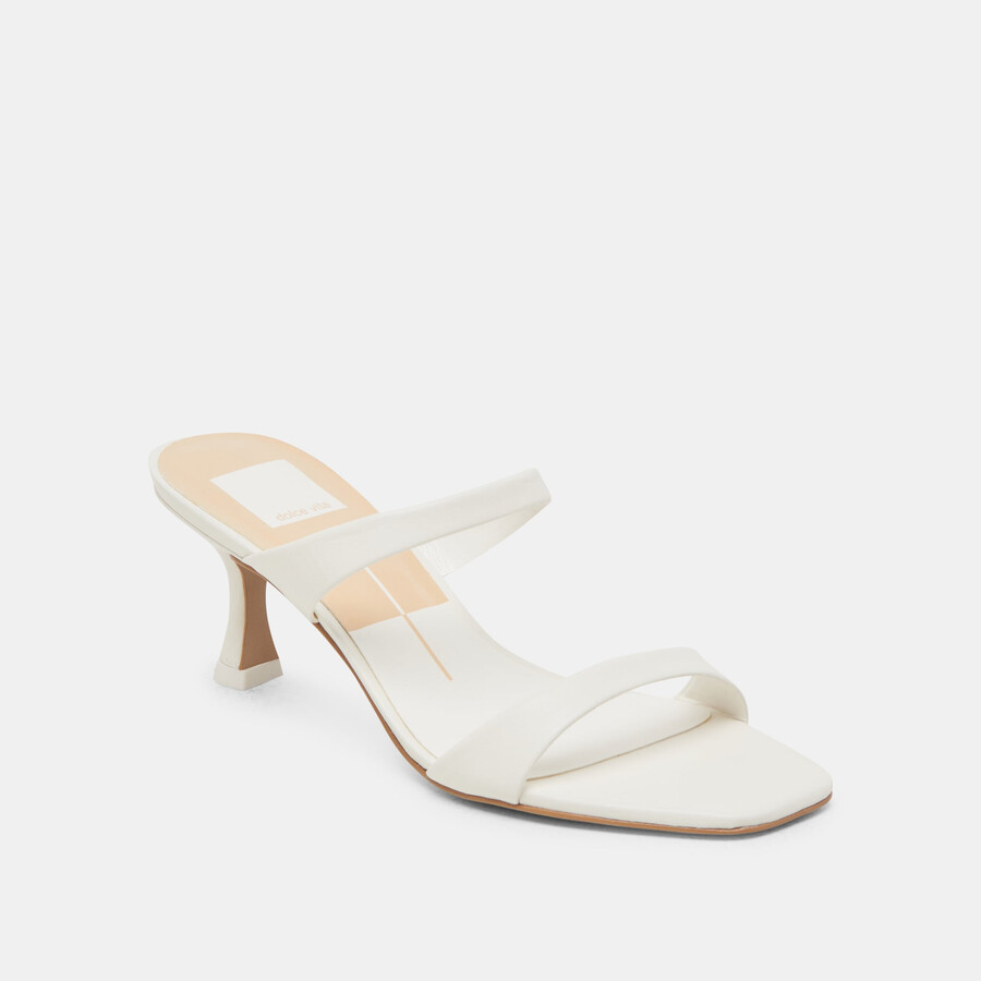genora wide heels weißes leder