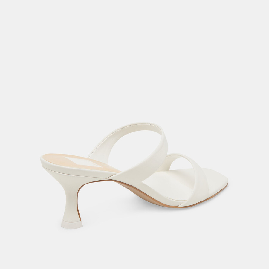 genora wide heels weißes leder