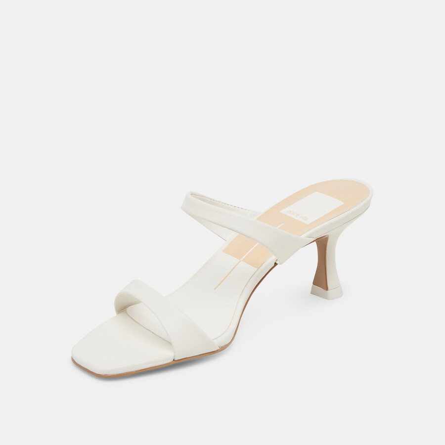 genora wide heels weißes leder