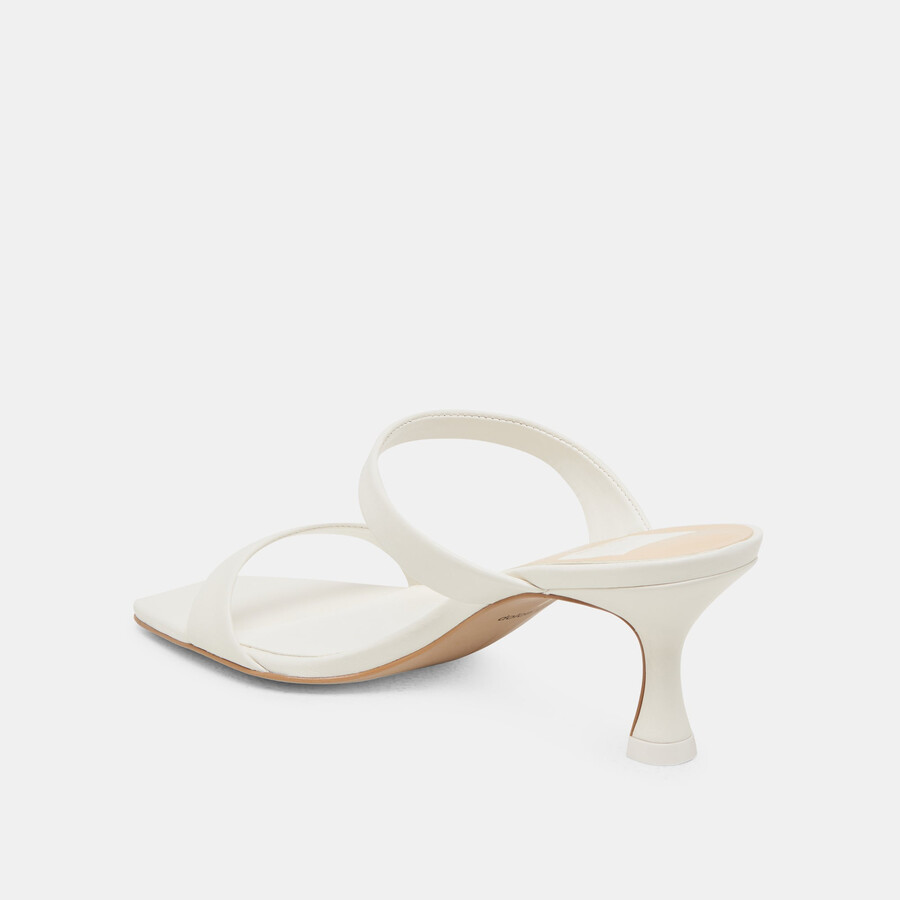 genora wide heels weißes leder