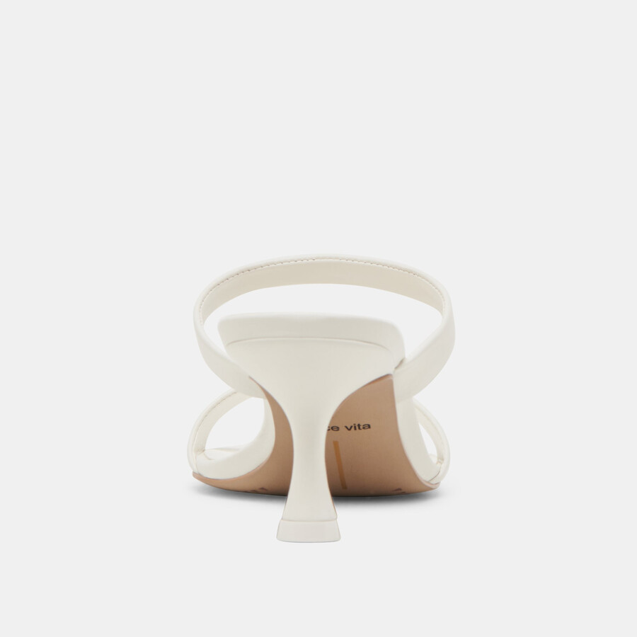 genora wide heels weißes leder