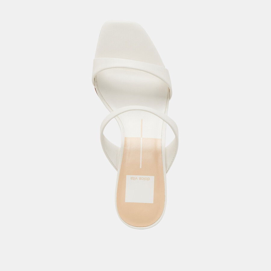 genora wide heels weißes leder