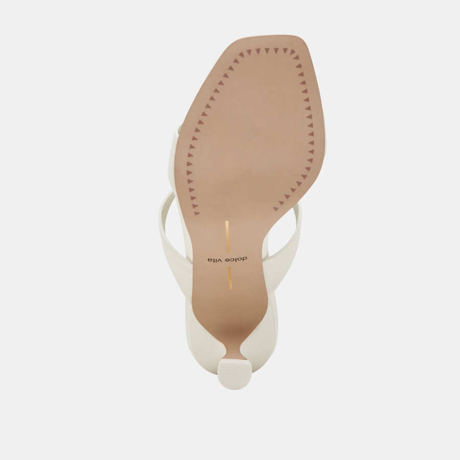 genora wide heels weißes leder