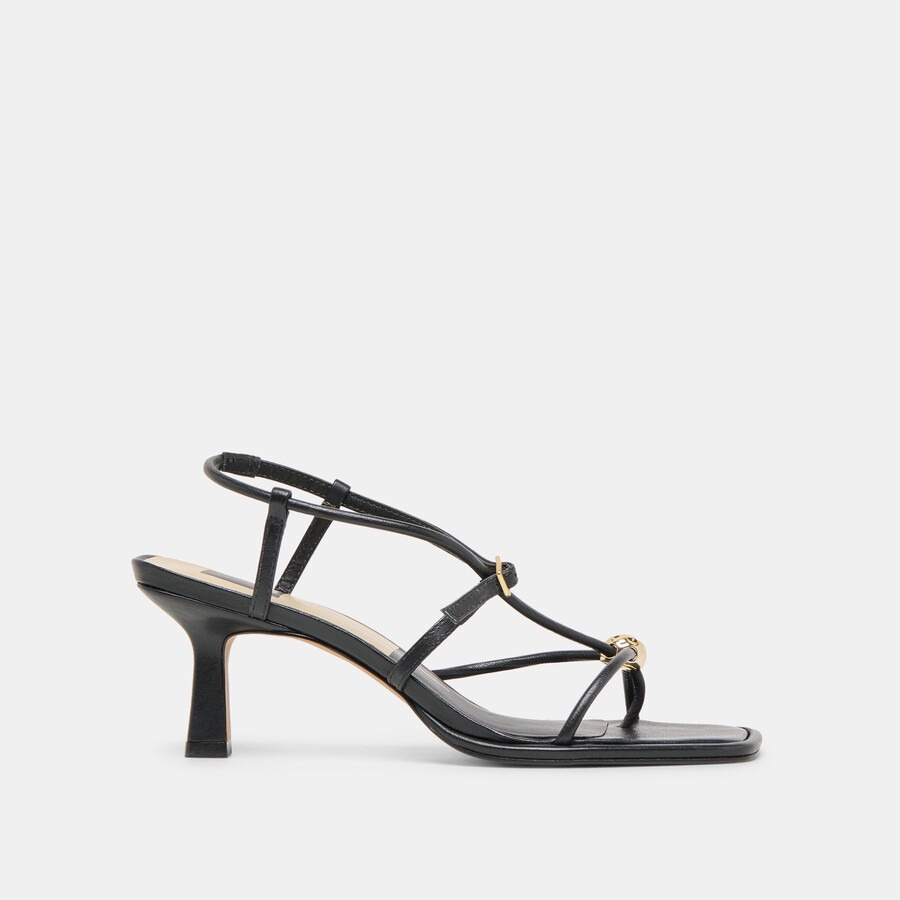 mylee heels aus schwarzem leder