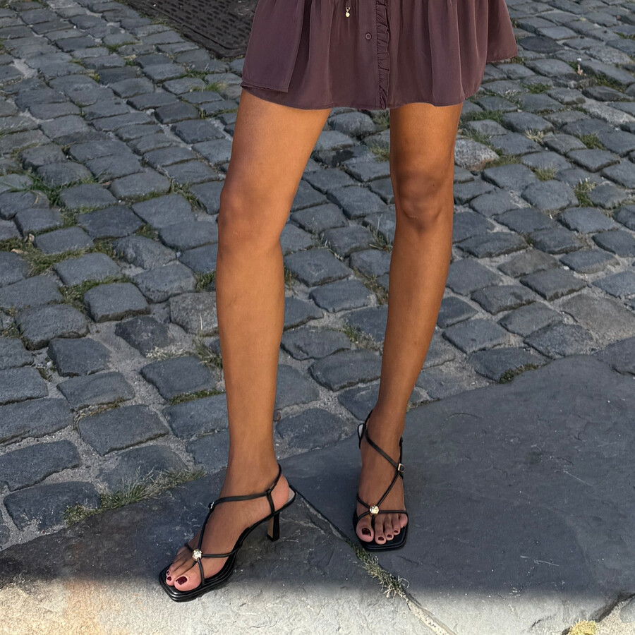 mylee heels aus schwarzem leder
