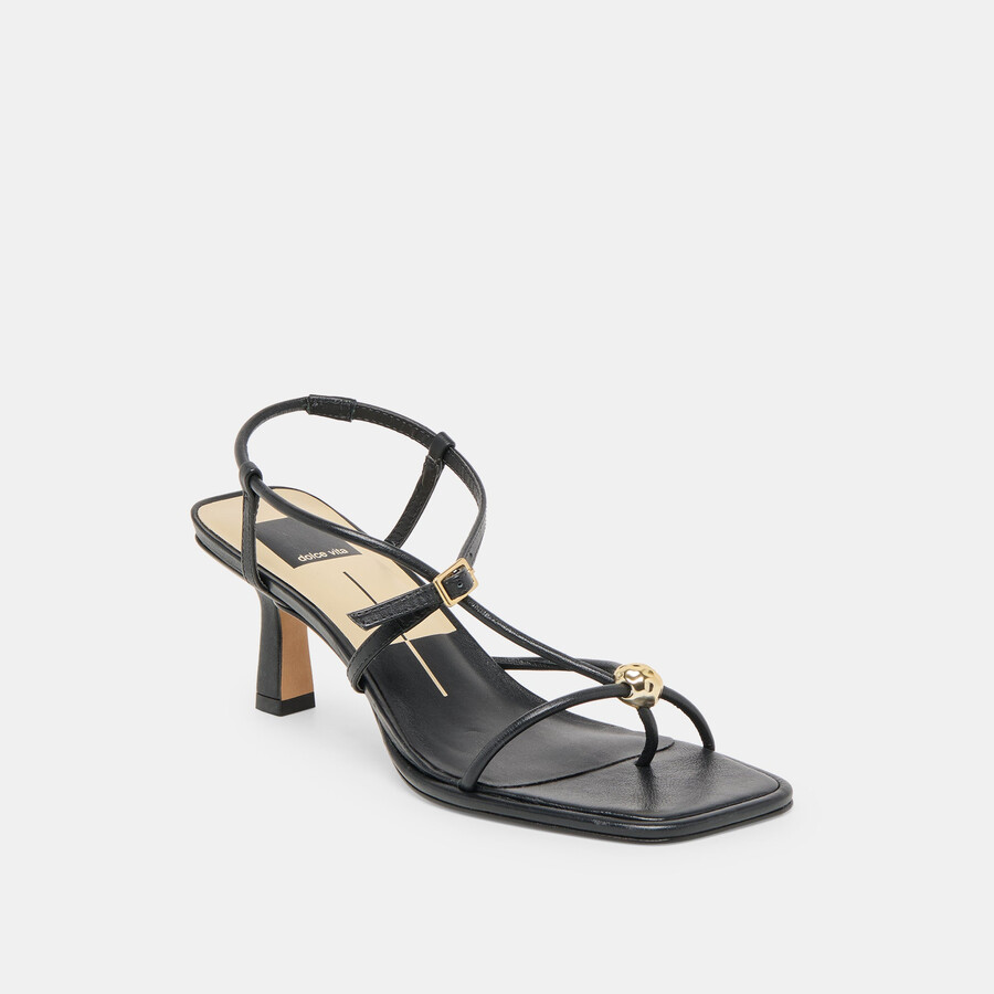 mylee heels aus schwarzem leder
