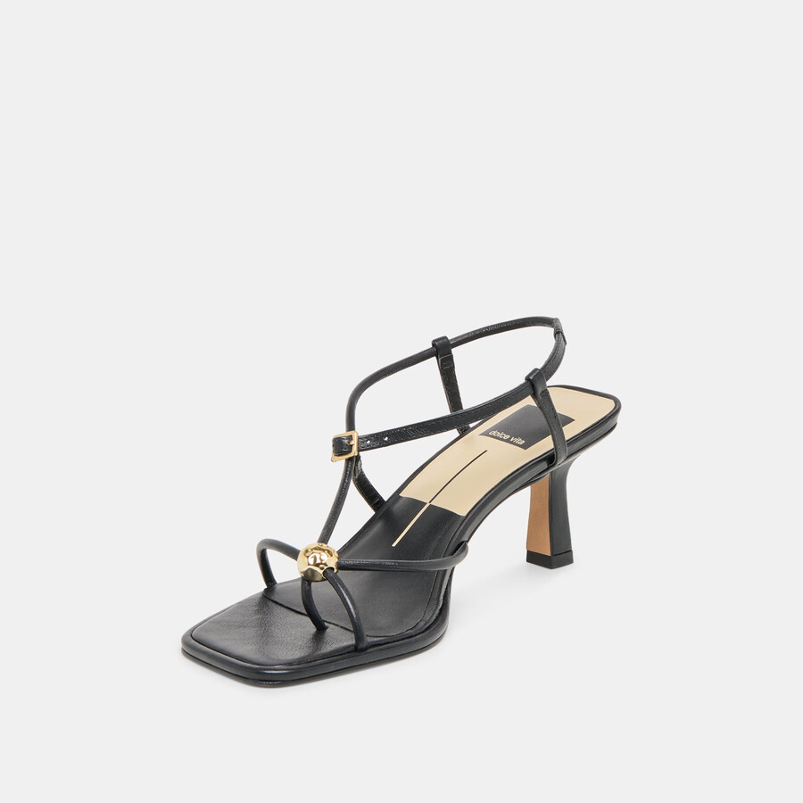 mylee heels aus schwarzem leder
