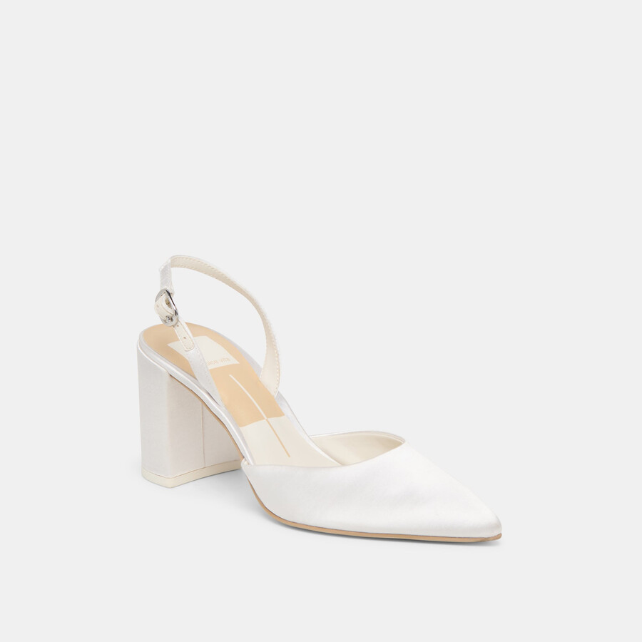 carel high heels aus echtem weißen satin