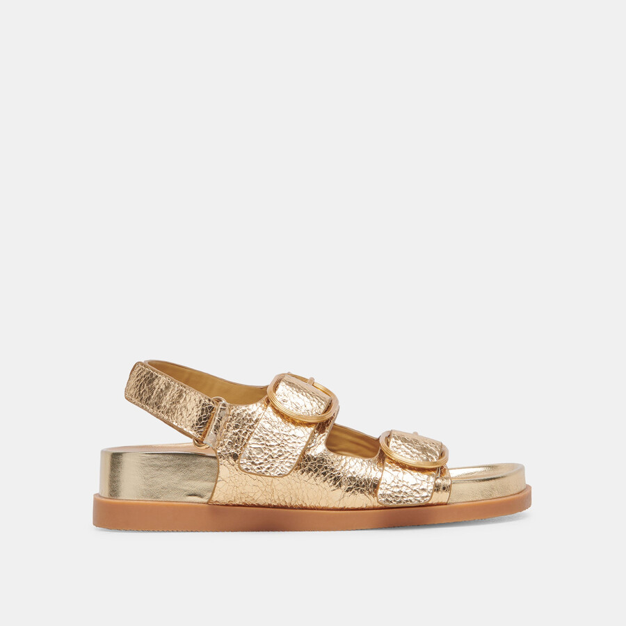 starla sandalen goldfarbenes leder im used-look