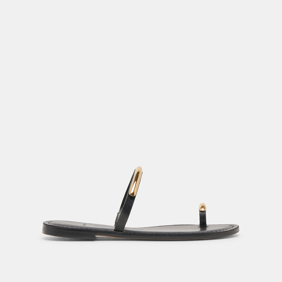 wink sandalen aus schwarzem leder