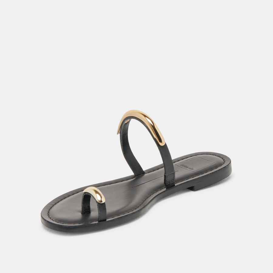 wink sandalen weit schwarz leder
