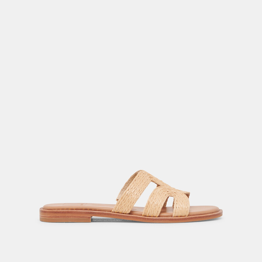emon weite sandalen hell natur raffia