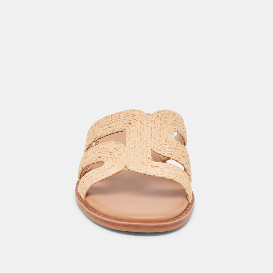 emon weite sandalen hell natur raffia