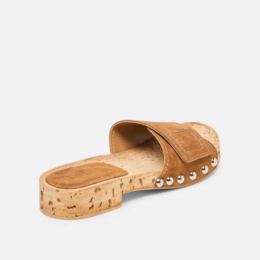 sandy sandalen aus kastanienbraunem wildleder