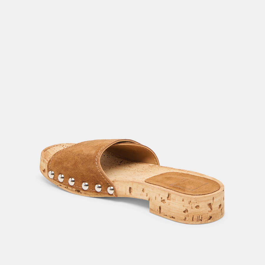sandy sandalen aus kastanienbraunem wildleder