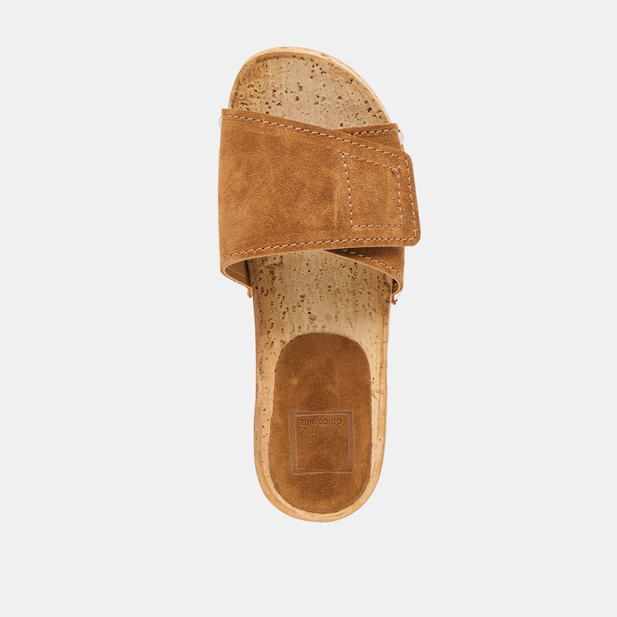 sandy sandalen aus kastanienbraunem wildleder