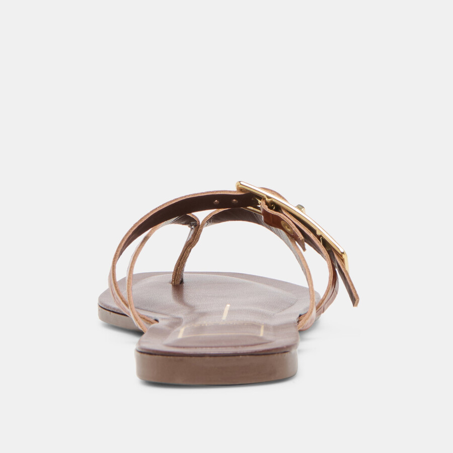 piers sandalen cognac krokodilgeprägtes leder