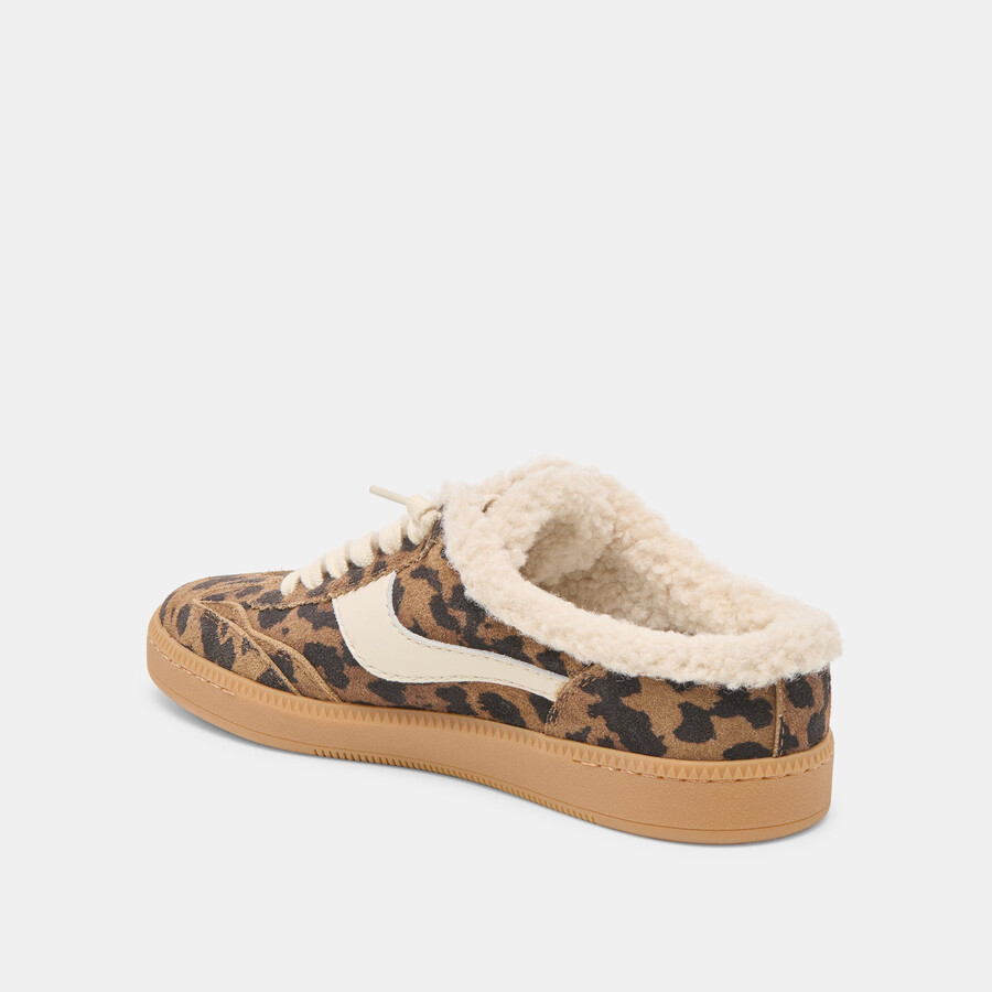 notice slide plush sneakers braunes wildleder mit leopardenmuster